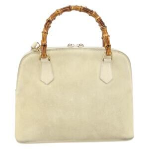 Gucci Bamboo Suede Handbag Beige